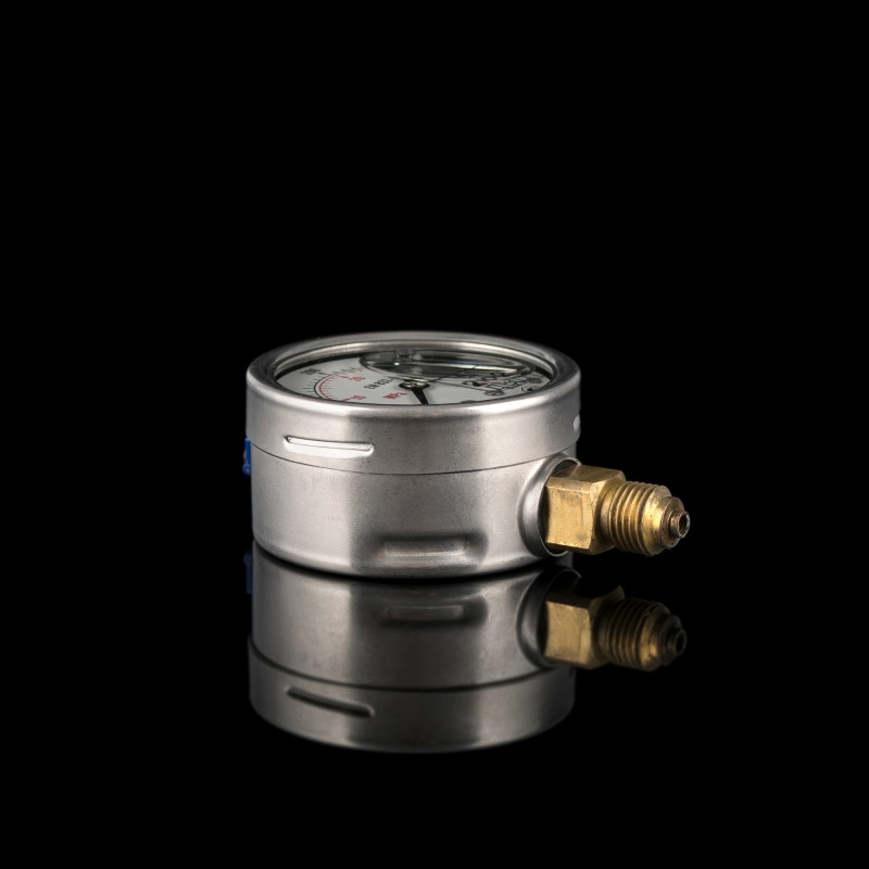 Манометр от 0 до 400бар из нержавеющей стали, D63мм, BSPP 1/4", Штуцер сн G22-S-4G-63A-400bar-VE-GW;  